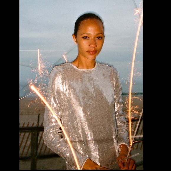 Zara sequin knit dress - mordernwear.com